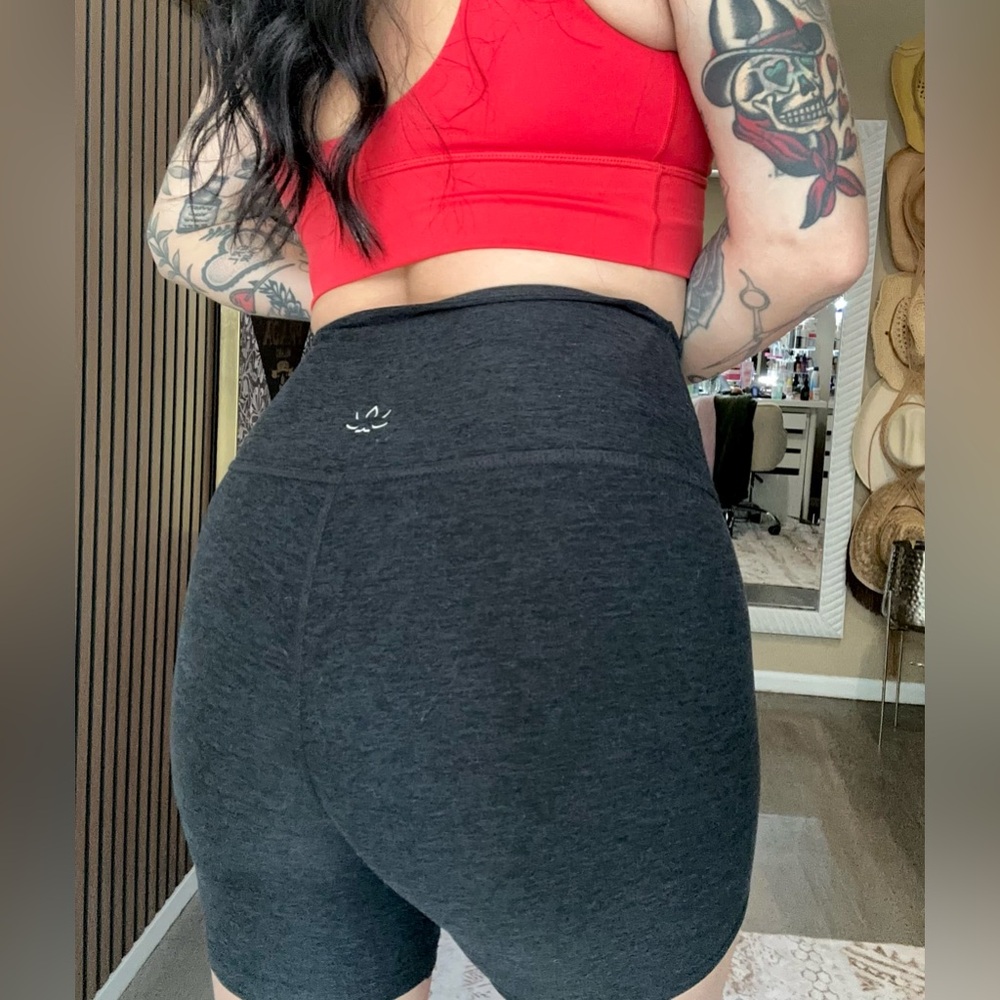 Beyond Yoga Charcoal High Waist Shorts